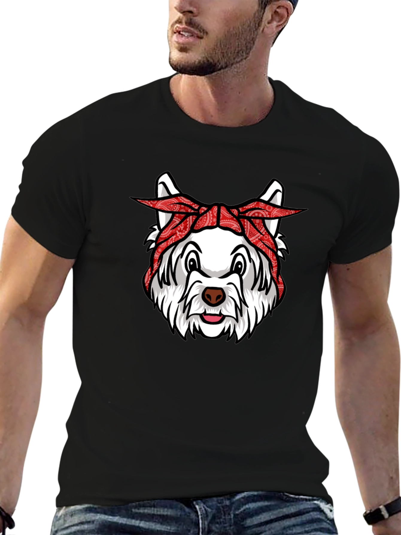 Dog Bandana Graphic Tee - Cool Canine Style