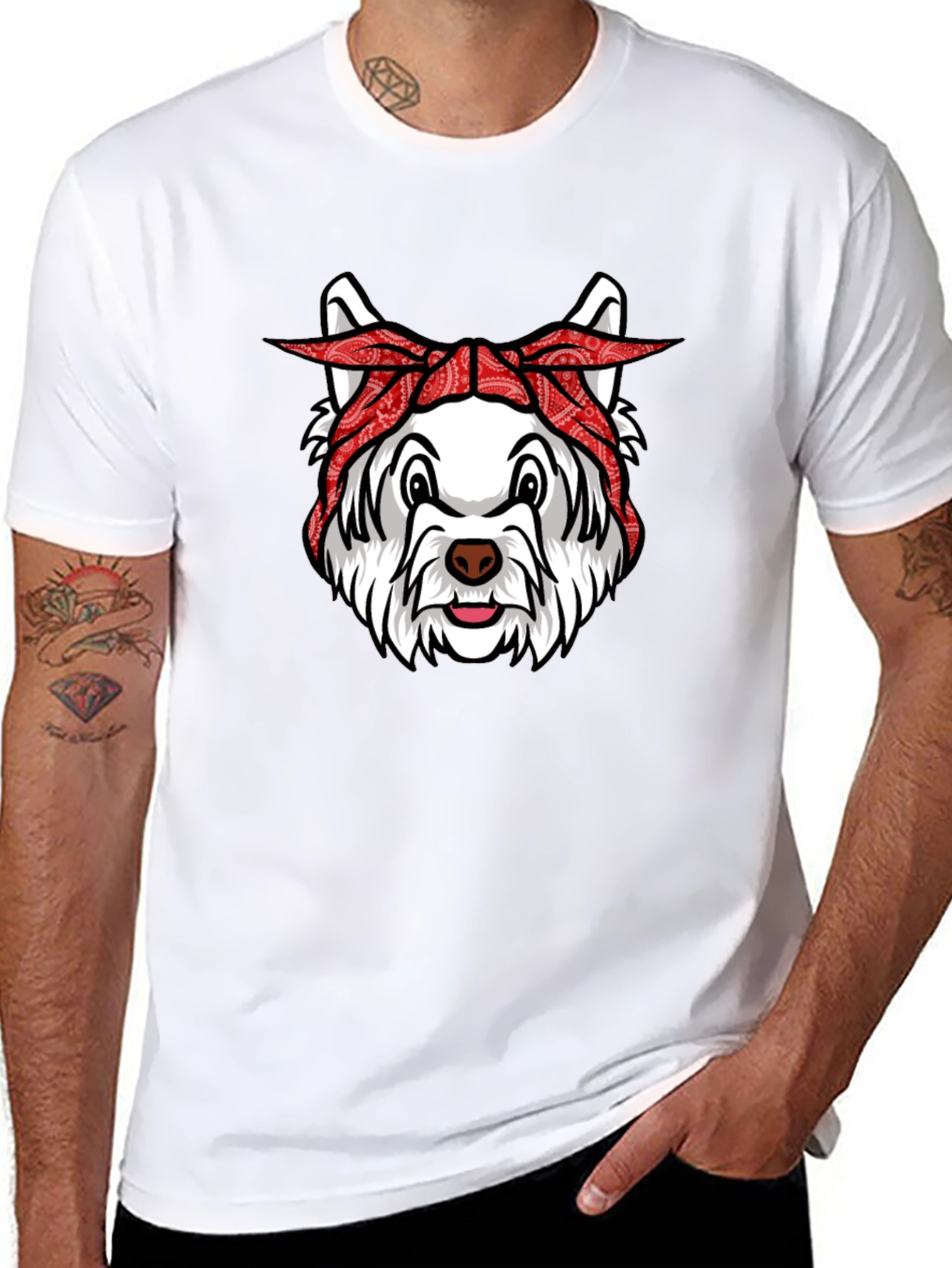 Dog Bandana Graphic Tee - Cool Canine Style
