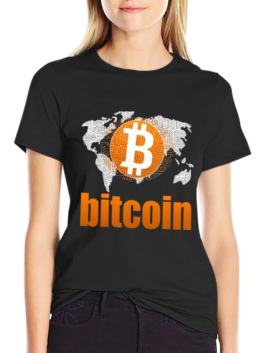 Bitcoin World Map Graphic T-Shirt