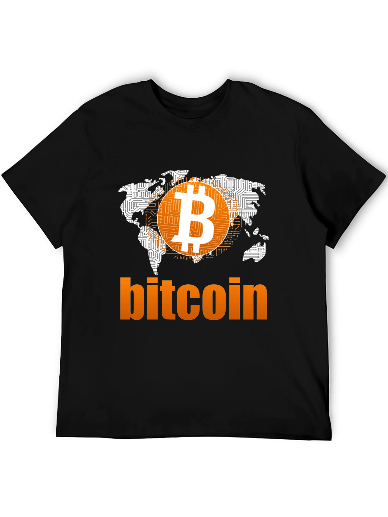 Bitcoin World Map Graphic T-Shirt