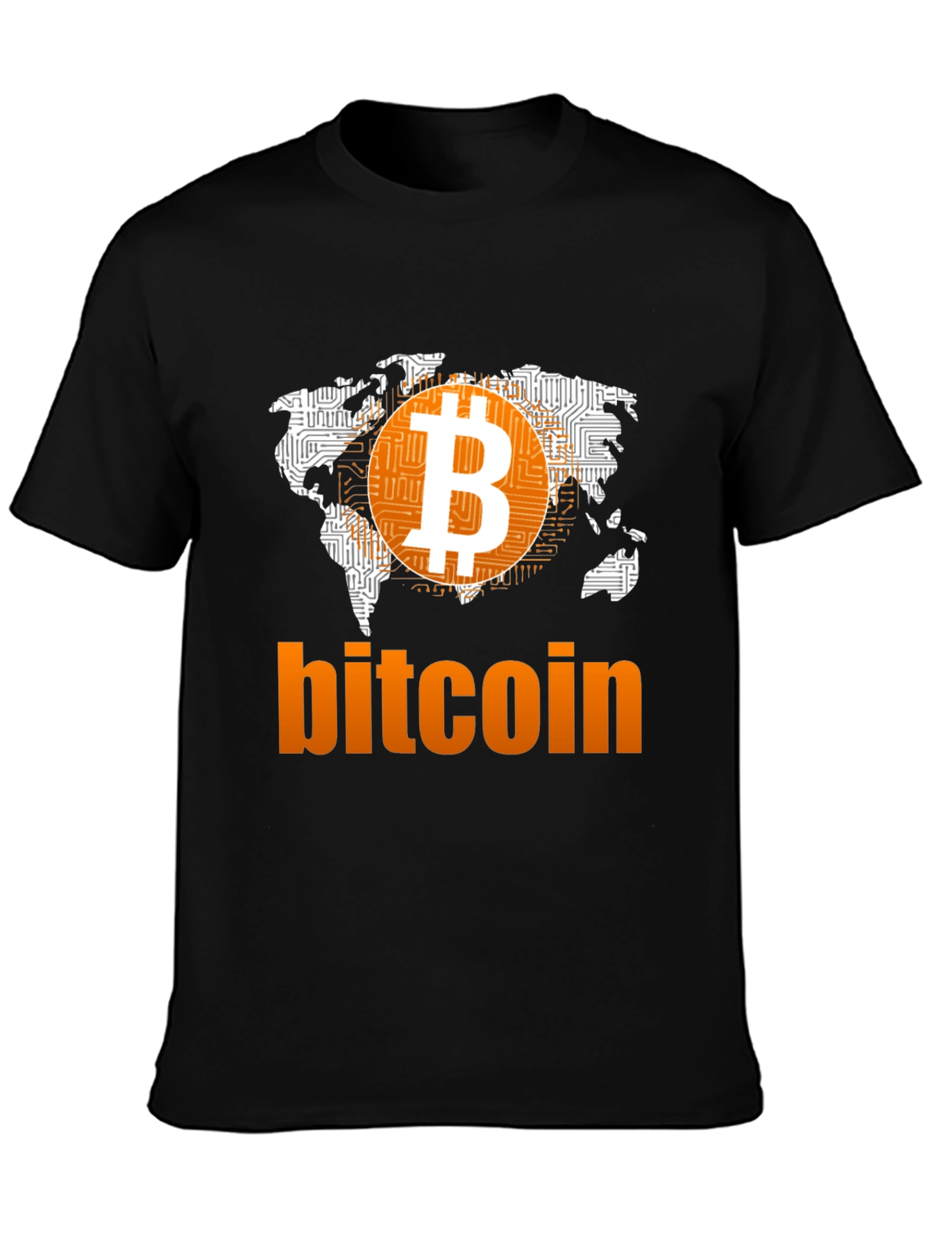 Bitcoin World Map Graphic T-Shirt