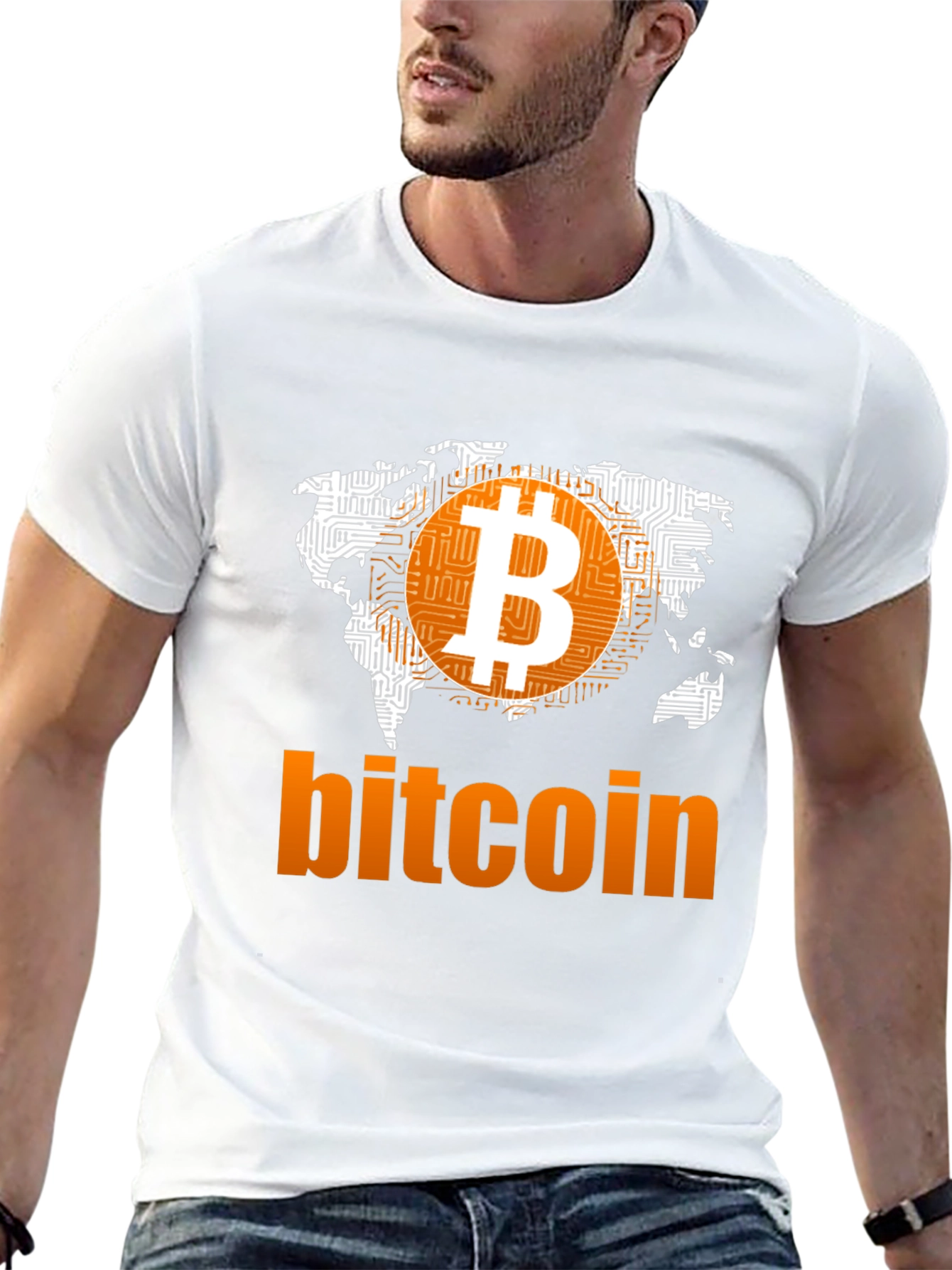 Bitcoin World Map Graphic T-Shirt