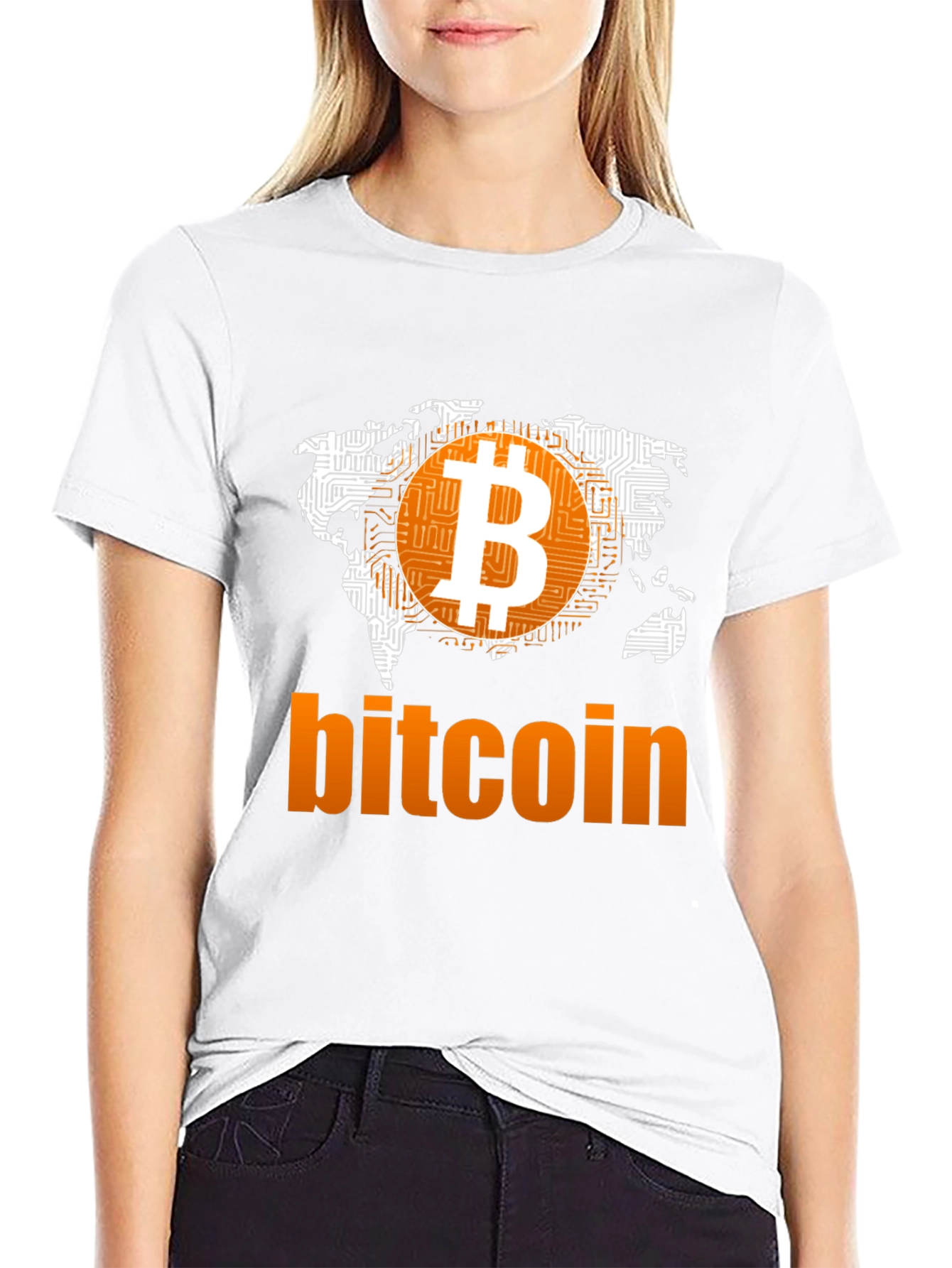Bitcoin World Map Graphic T-Shirt