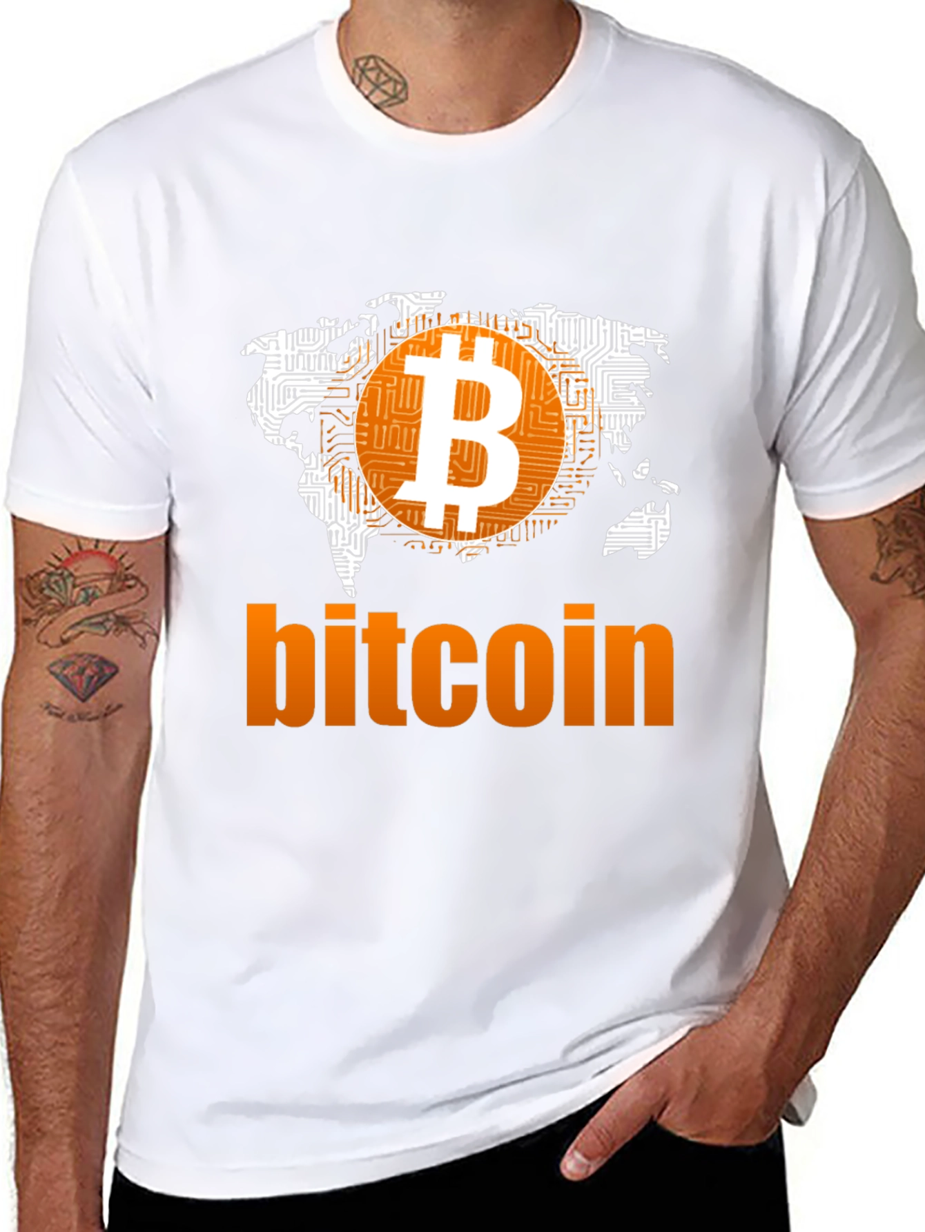 Bitcoin World Map Graphic T-Shirt