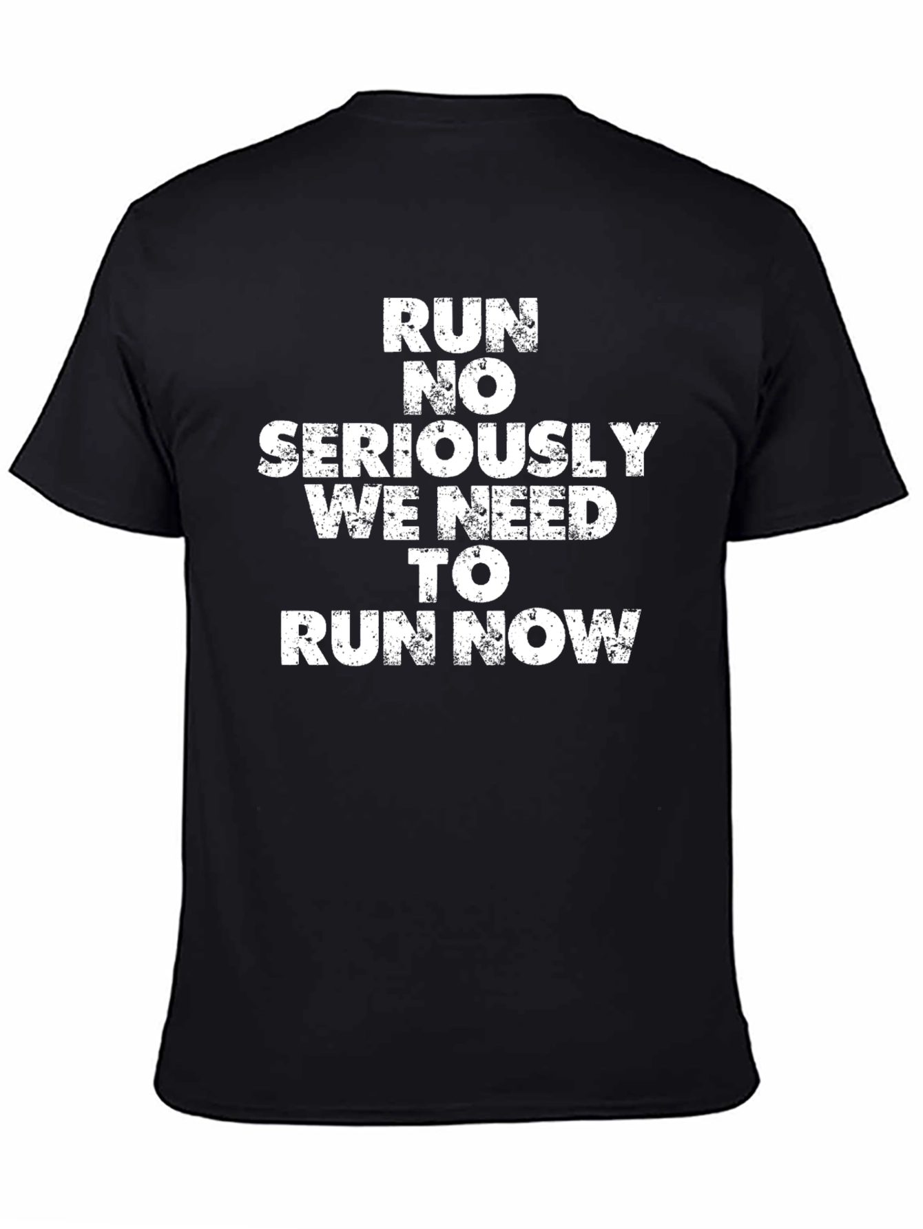 Run No Seriously Mens Black Graphic Tee