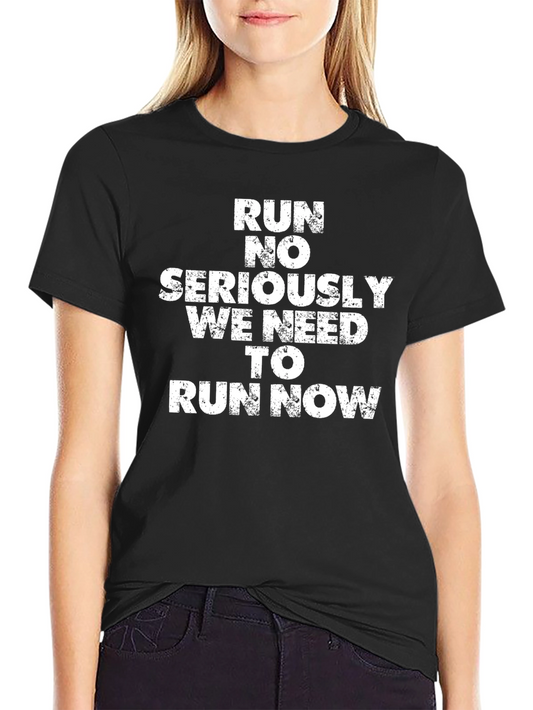 Run No Seriously Mens Black Graphic Tee