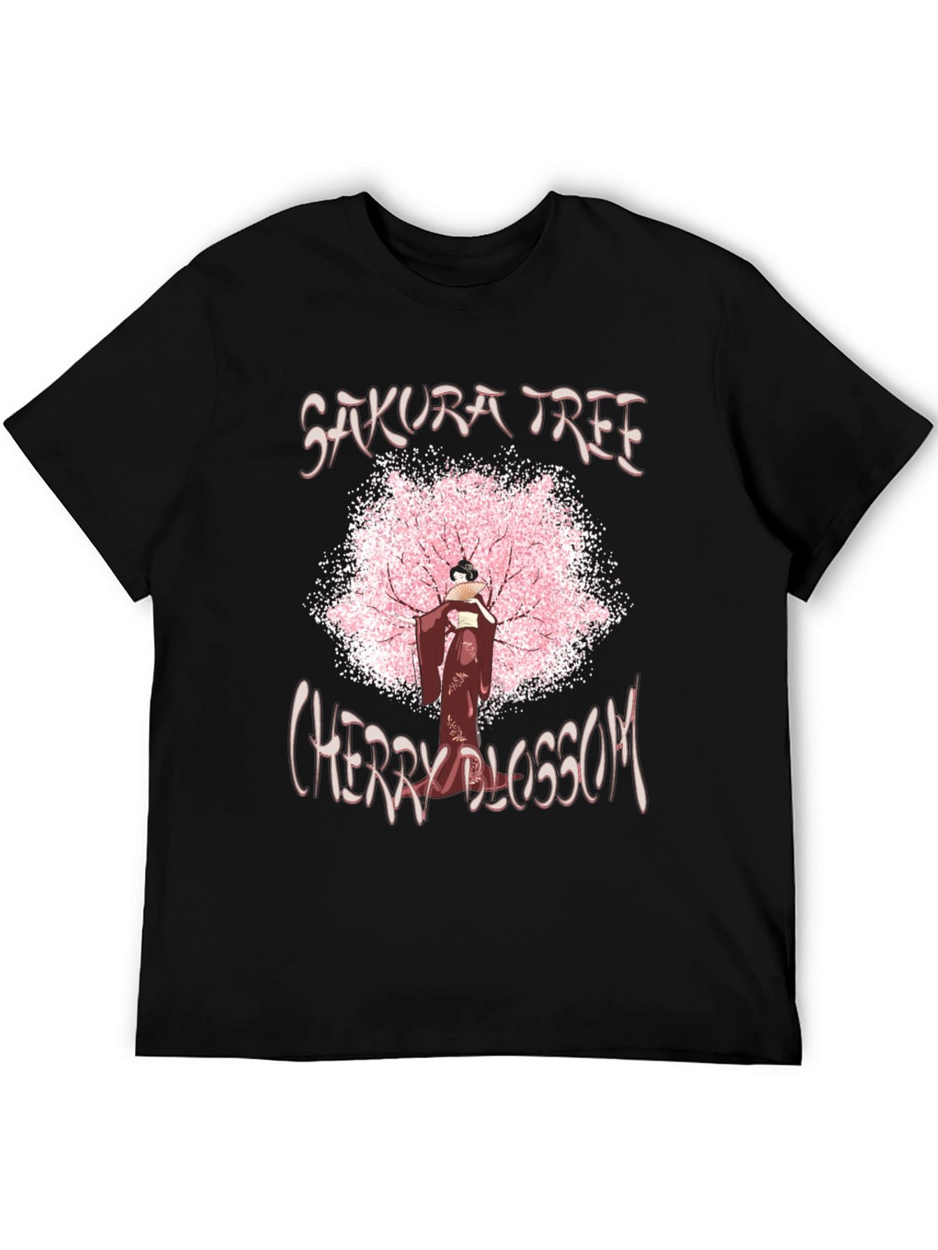 Sakura Tree Cherry Blossom Black T-Shirt