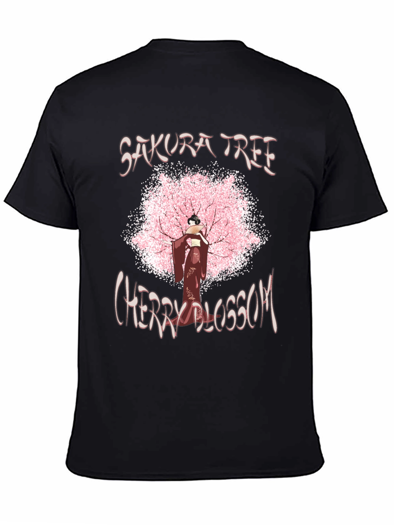 Sakura Tree Cherry Blossom Black T-Shirt