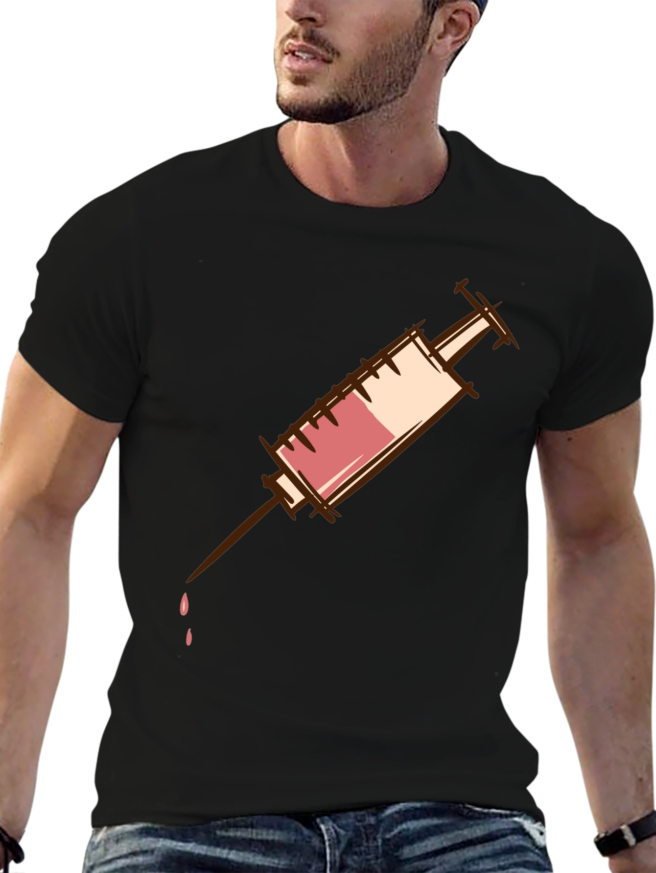 Syringe Graphic T-Shirt - Unisex Cotton Tee