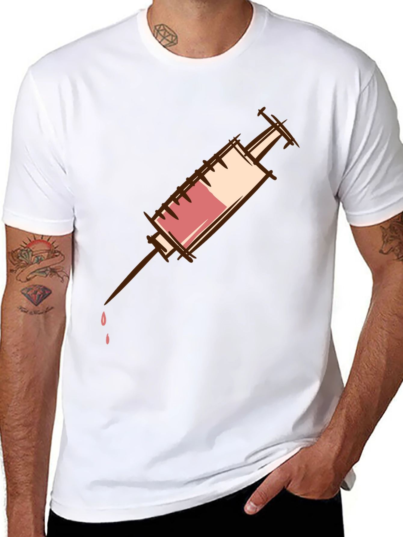 Syringe Graphic T-Shirt - Unisex Cotton Tee