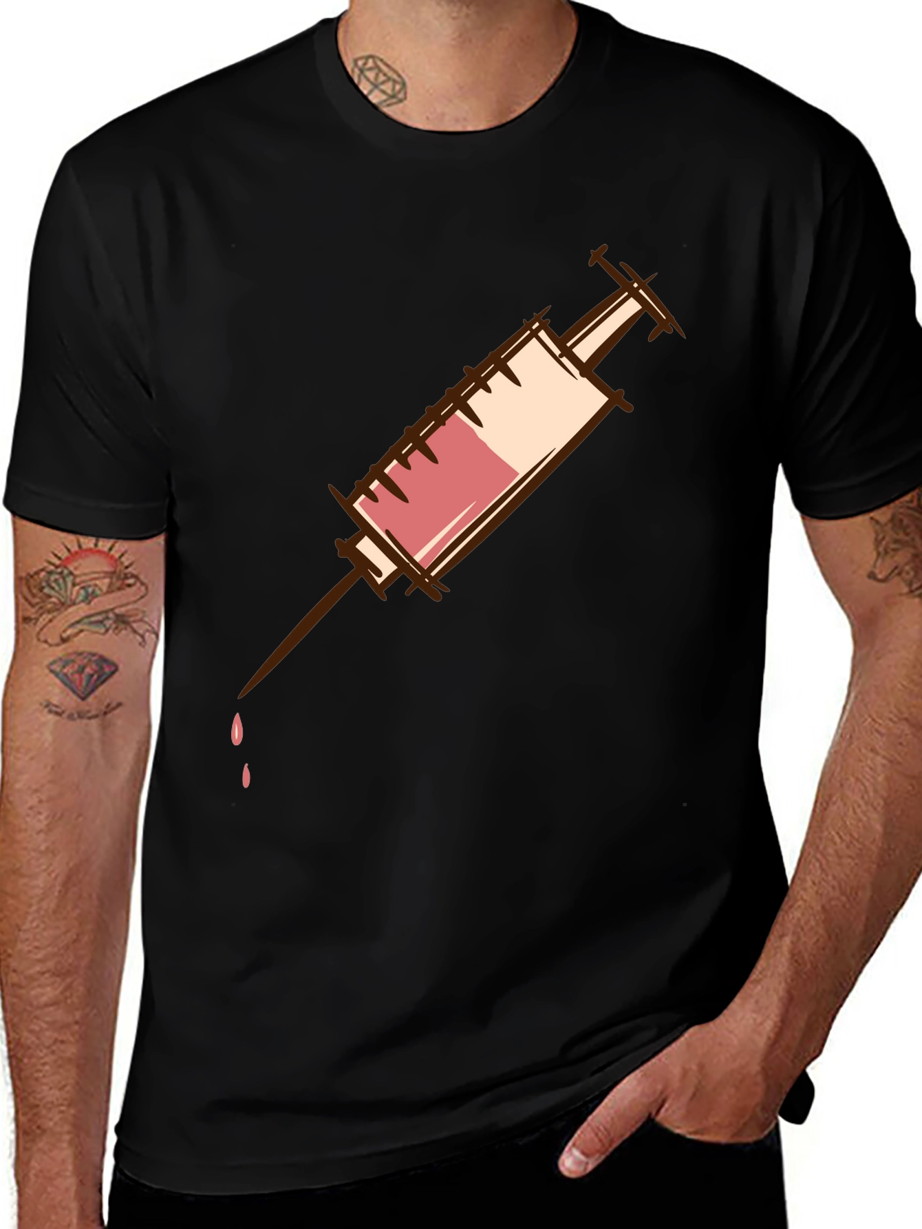 Syringe Graphic T-Shirt - Unisex Cotton Tee