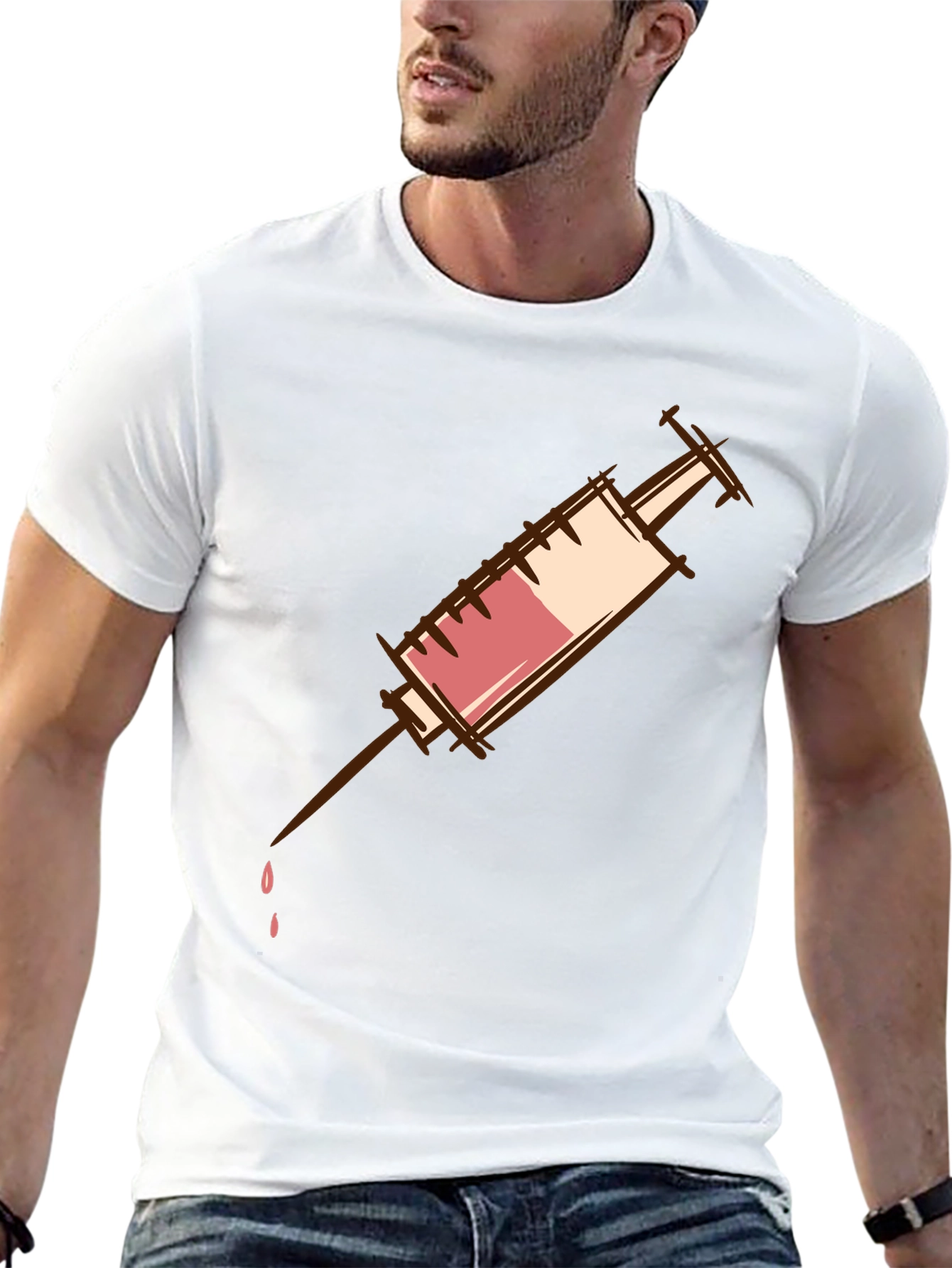 Syringe Graphic T-Shirt - Unisex Cotton Tee
