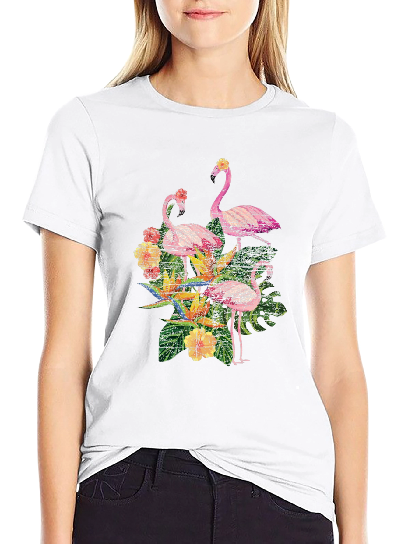 Tropical Flamingo Graphic Tee - Island Vibes