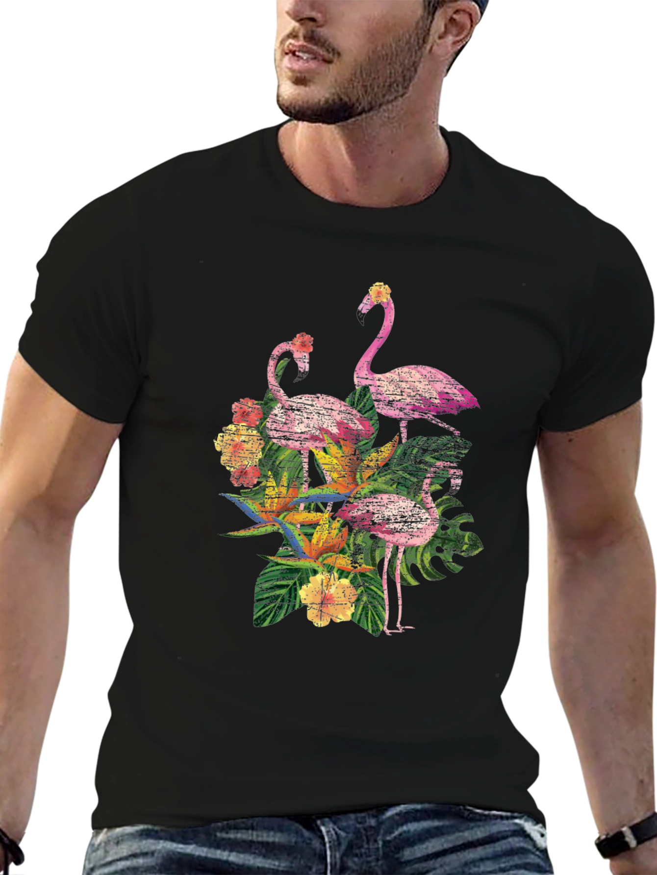 Tropical Flamingo Graphic Tee - Island Vibes