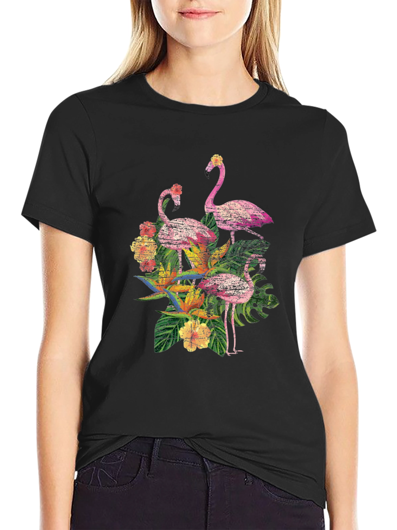 Tropical Flamingo Graphic Tee - Island Vibes