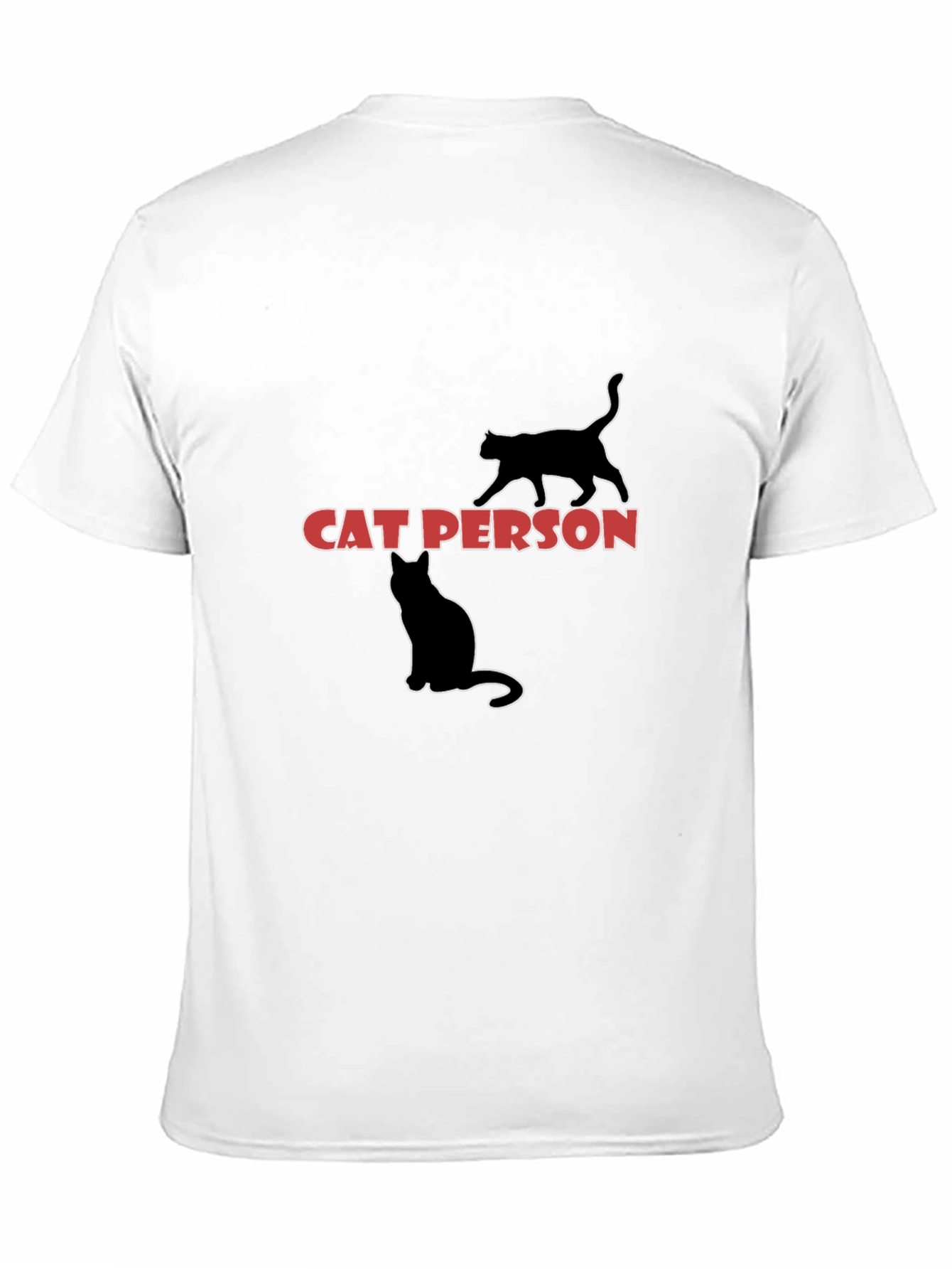 Cat Person Graphic T-Shirt - Black