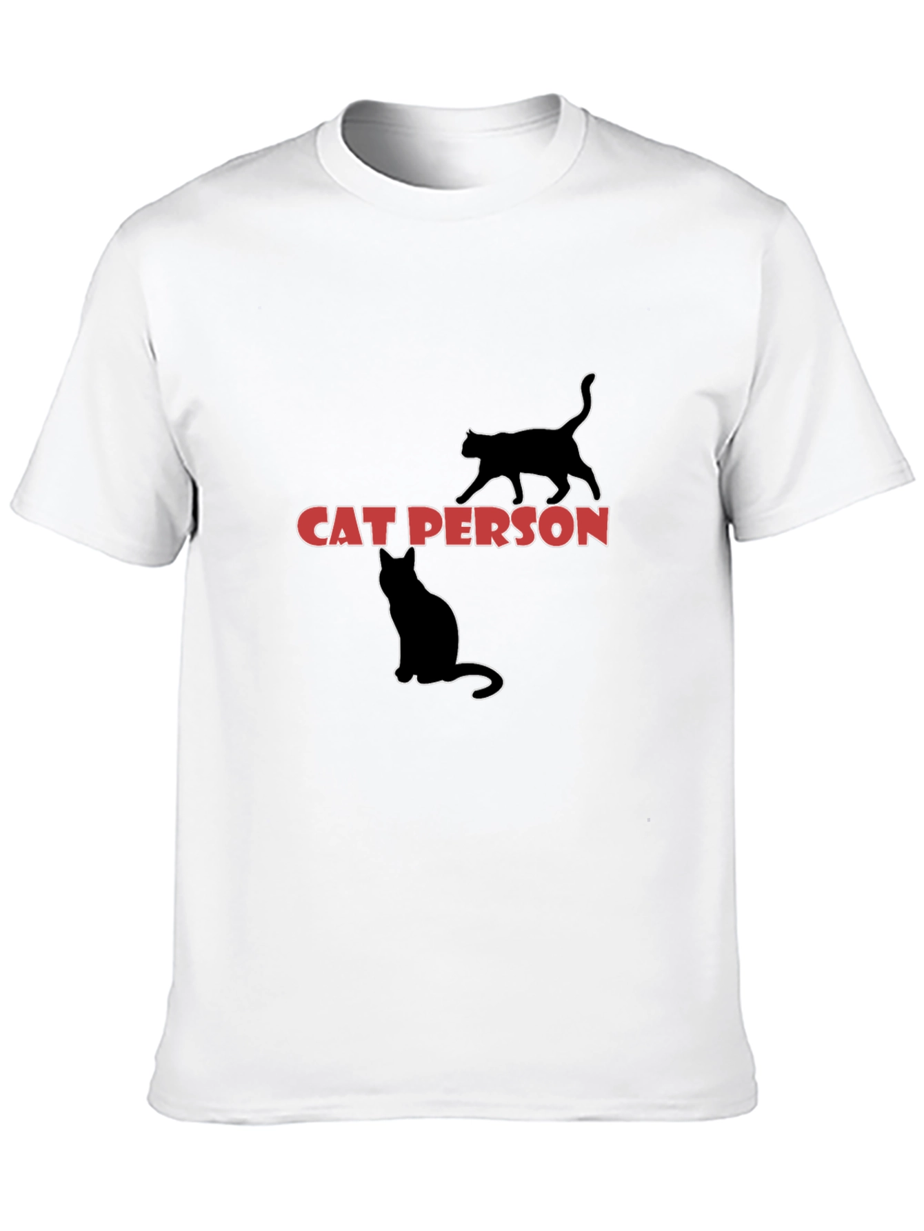 Cat Person Graphic T-Shirt - Black