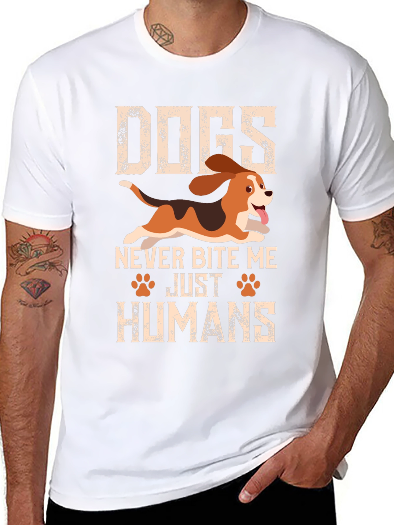 Dogs Never Bite Me Funny T-Shirt