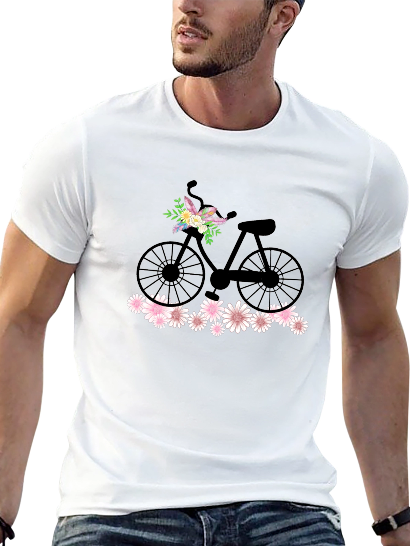 Floral Bike Graphic T-Shirt