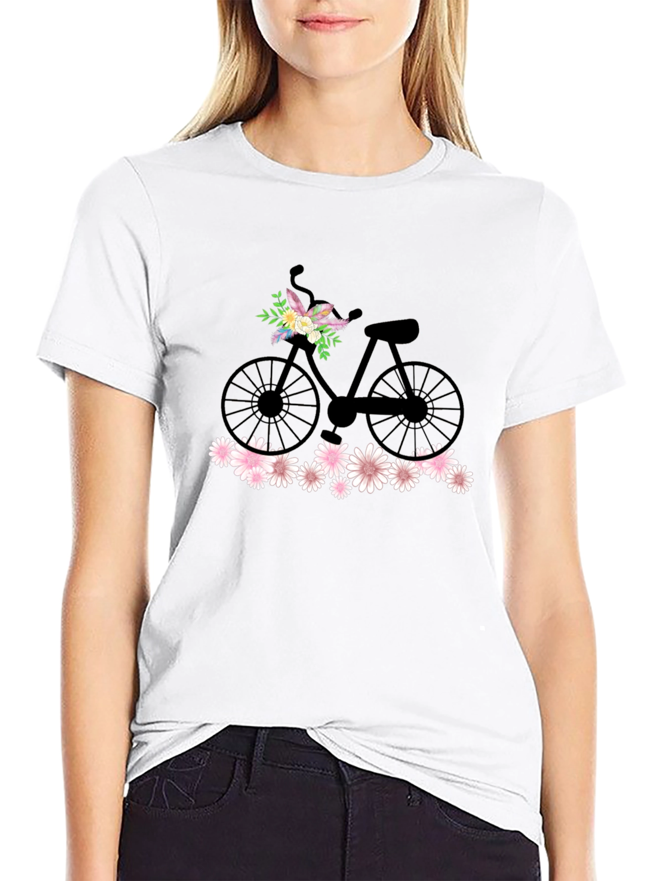 Floral Bike Graphic T-Shirt