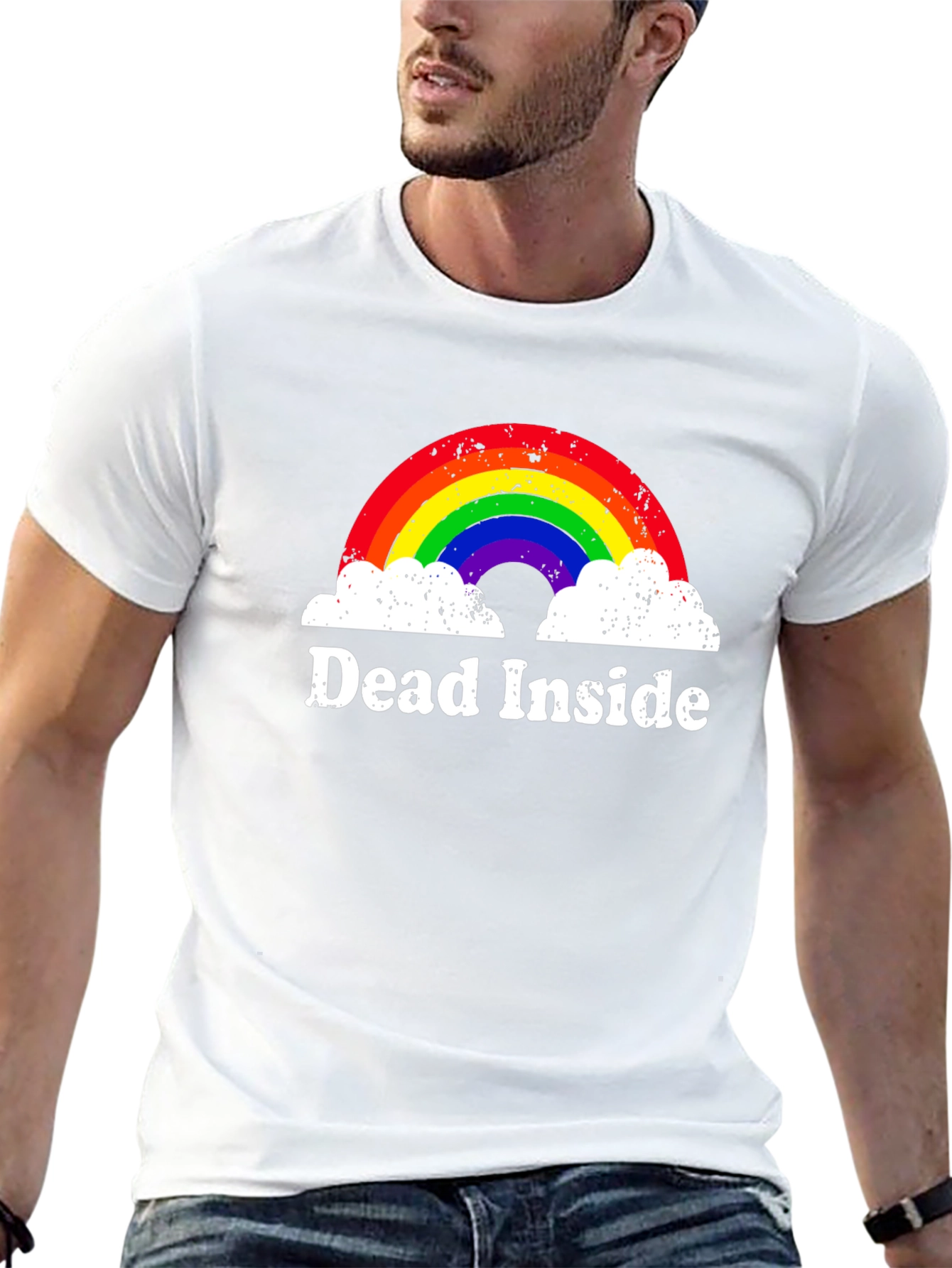 Dead Inside Rainbow T-Shirt - Unisex Black Tee