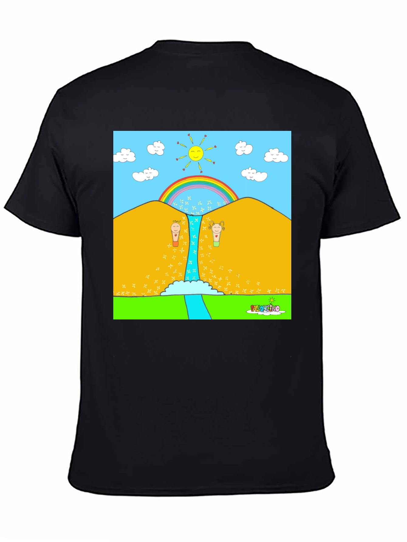 Cartoon Nature Graphic Tee - Black Unisex