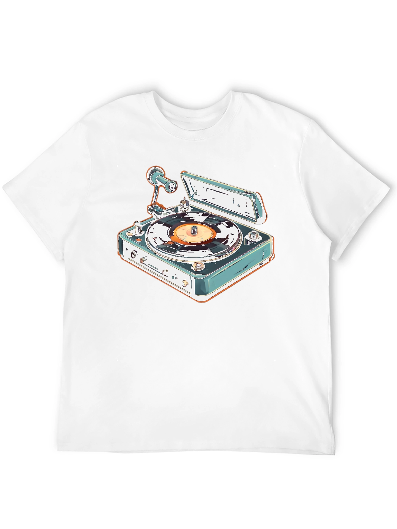 Retro Turntable Graphic Tee - Classic Vinyl Style