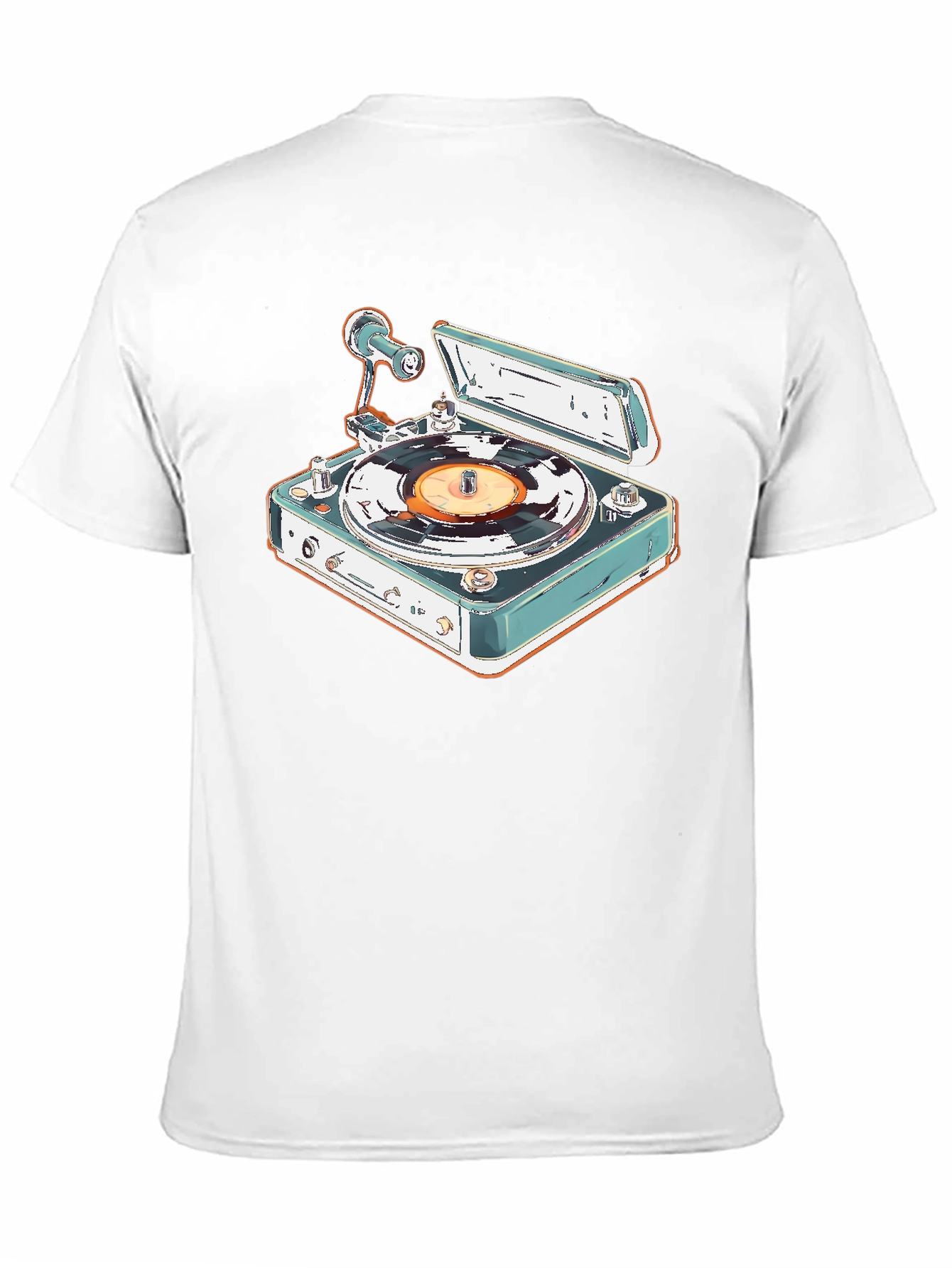 Retro Turntable Graphic Tee - Classic Vinyl Style