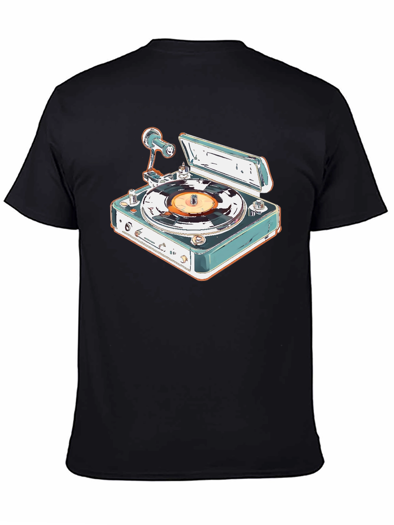 Retro Turntable Graphic Tee - Classic Vinyl Style
