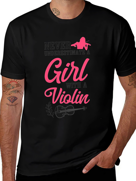 Girl with a Violin Graphic T-Shirt
