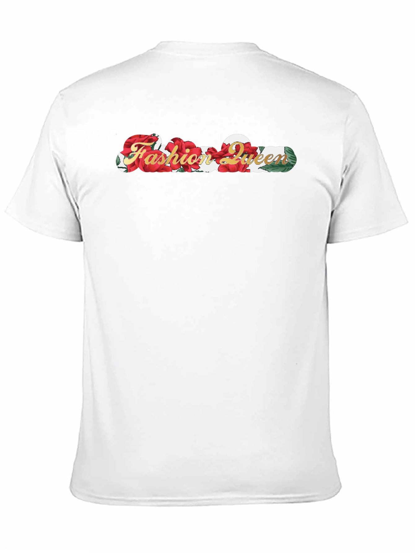 Fashion Queen Rose Graphic Black T-Shirt