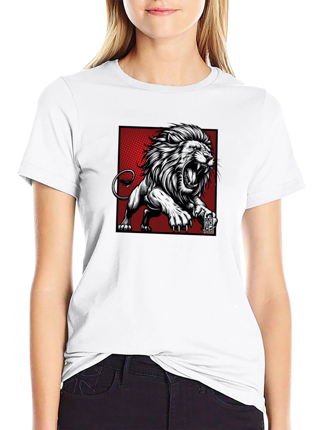 Roaring Lion Graphic Tee - Black Cotton T-Shirt