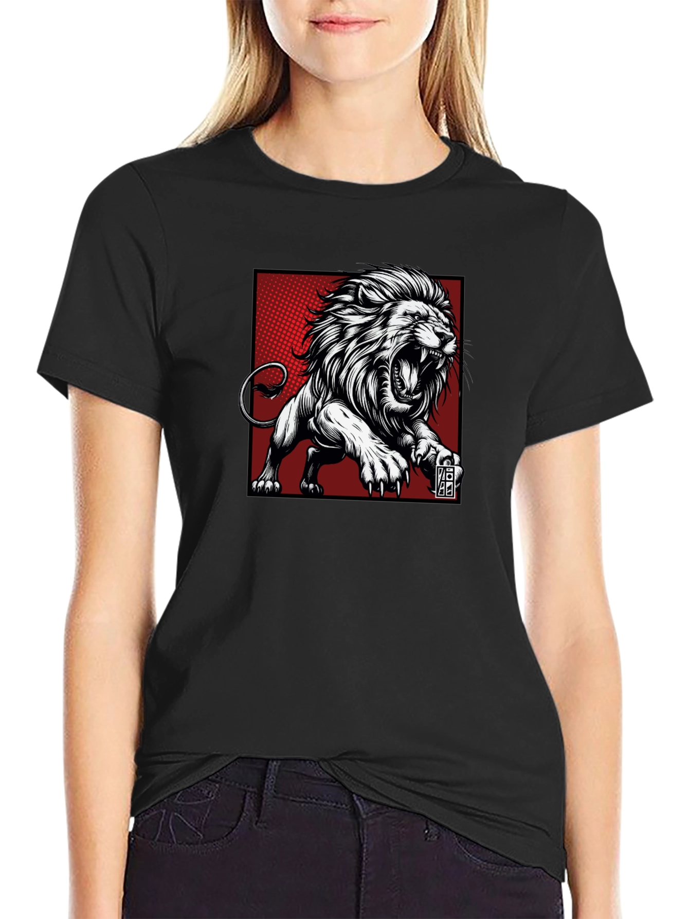 Roaring Lion Graphic Tee - Black Cotton T-Shirt