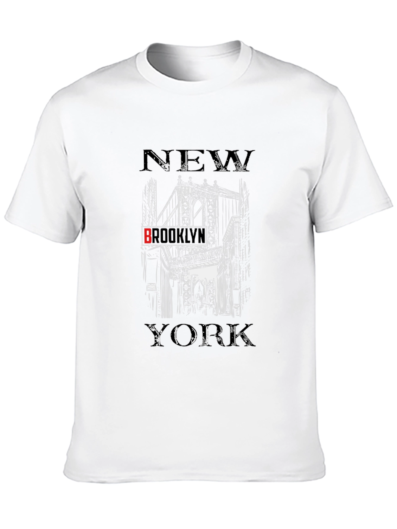 New York Brooklyn Bridge Black Graphic T-Shirt
