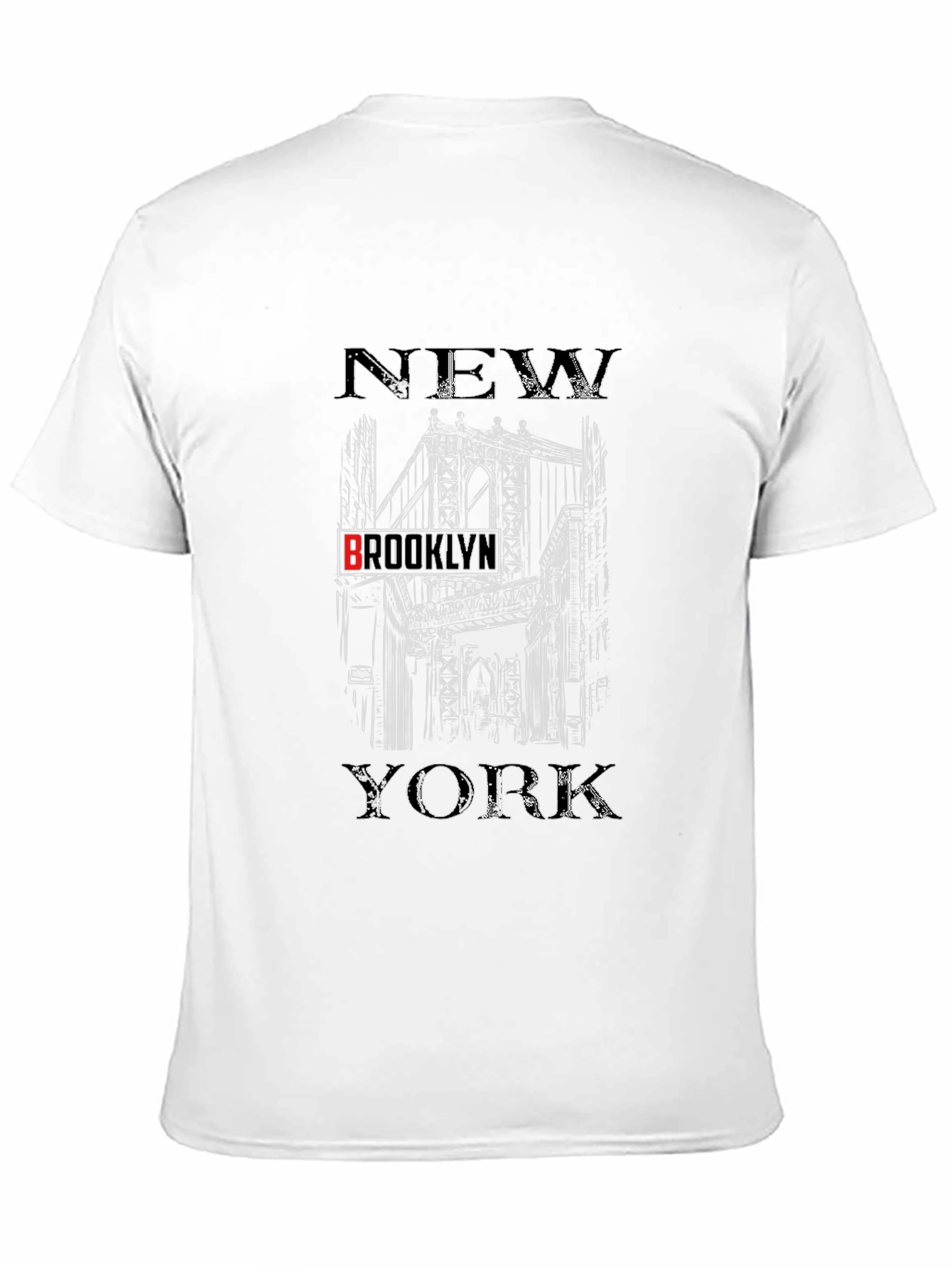 New York Brooklyn Bridge Black Graphic T-Shirt