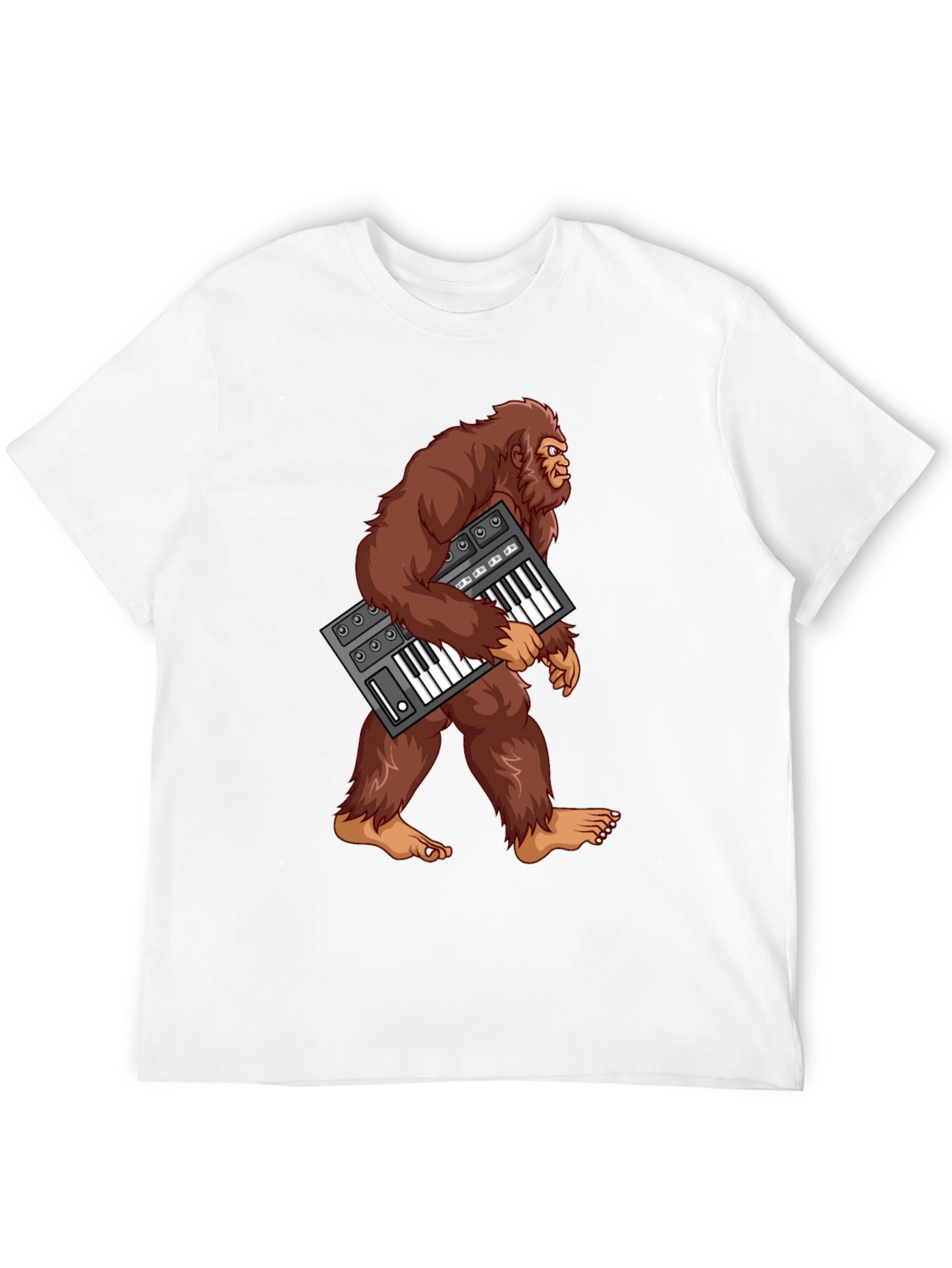 Sasquatch Synthesizer T-Shirt - Bigfoot Keyboard Tee