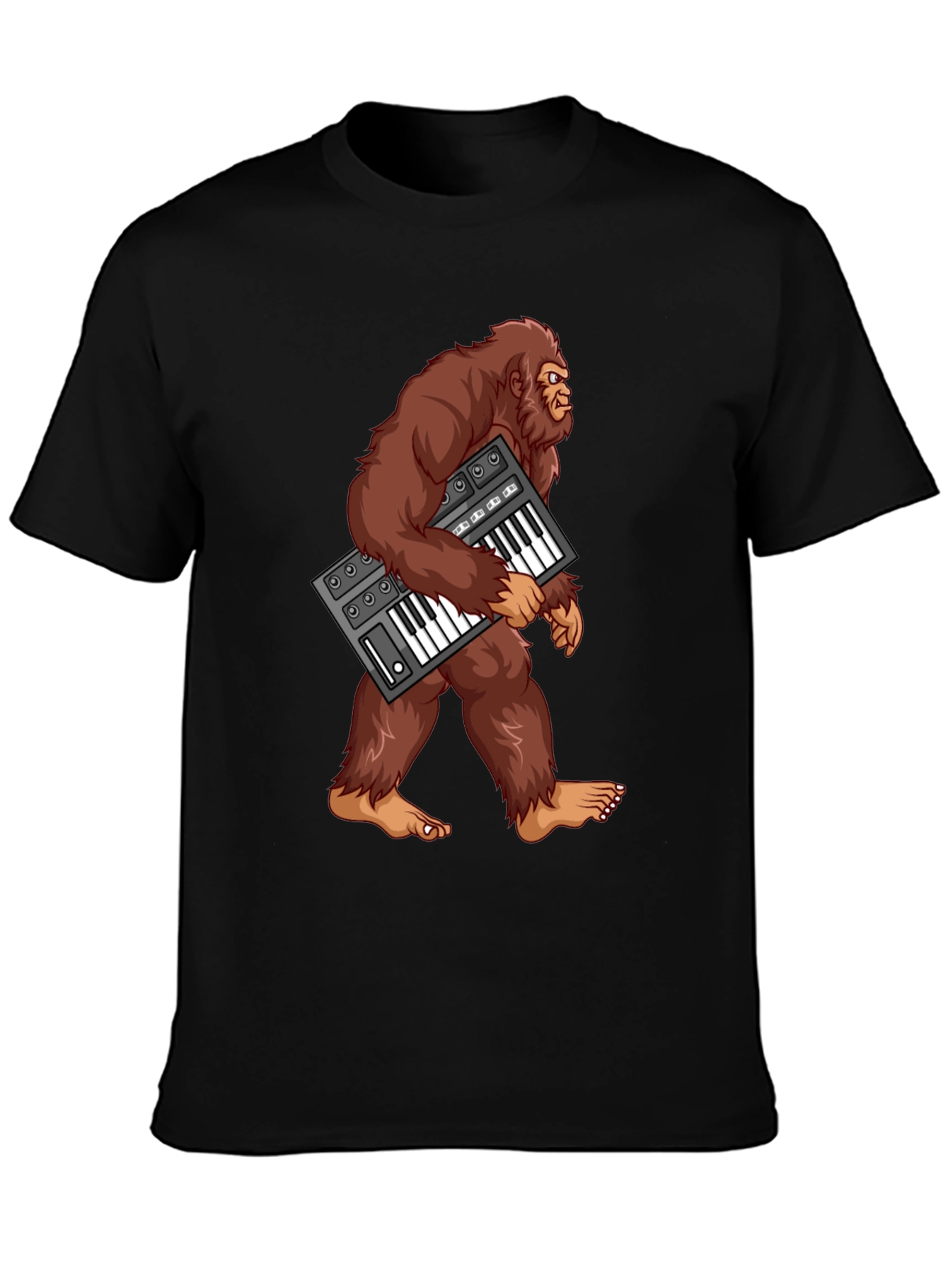 Sasquatch Synthesizer T-Shirt - Bigfoot Keyboard Tee