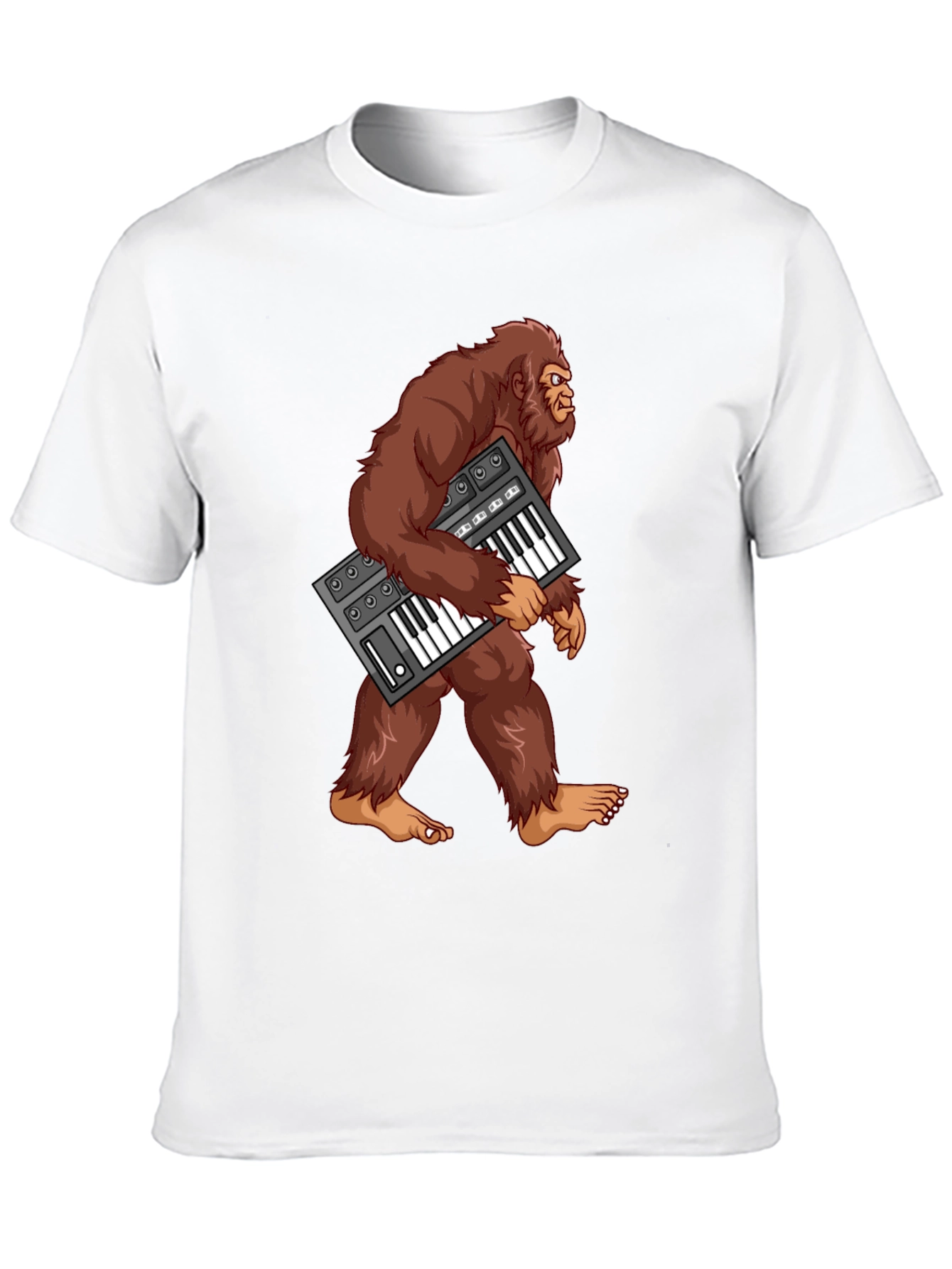 Sasquatch Synthesizer T-Shirt - Bigfoot Keyboard Tee