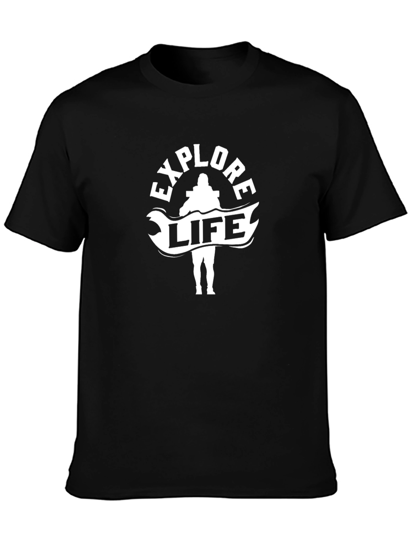 Explore Life Black Graphic T-Shirt