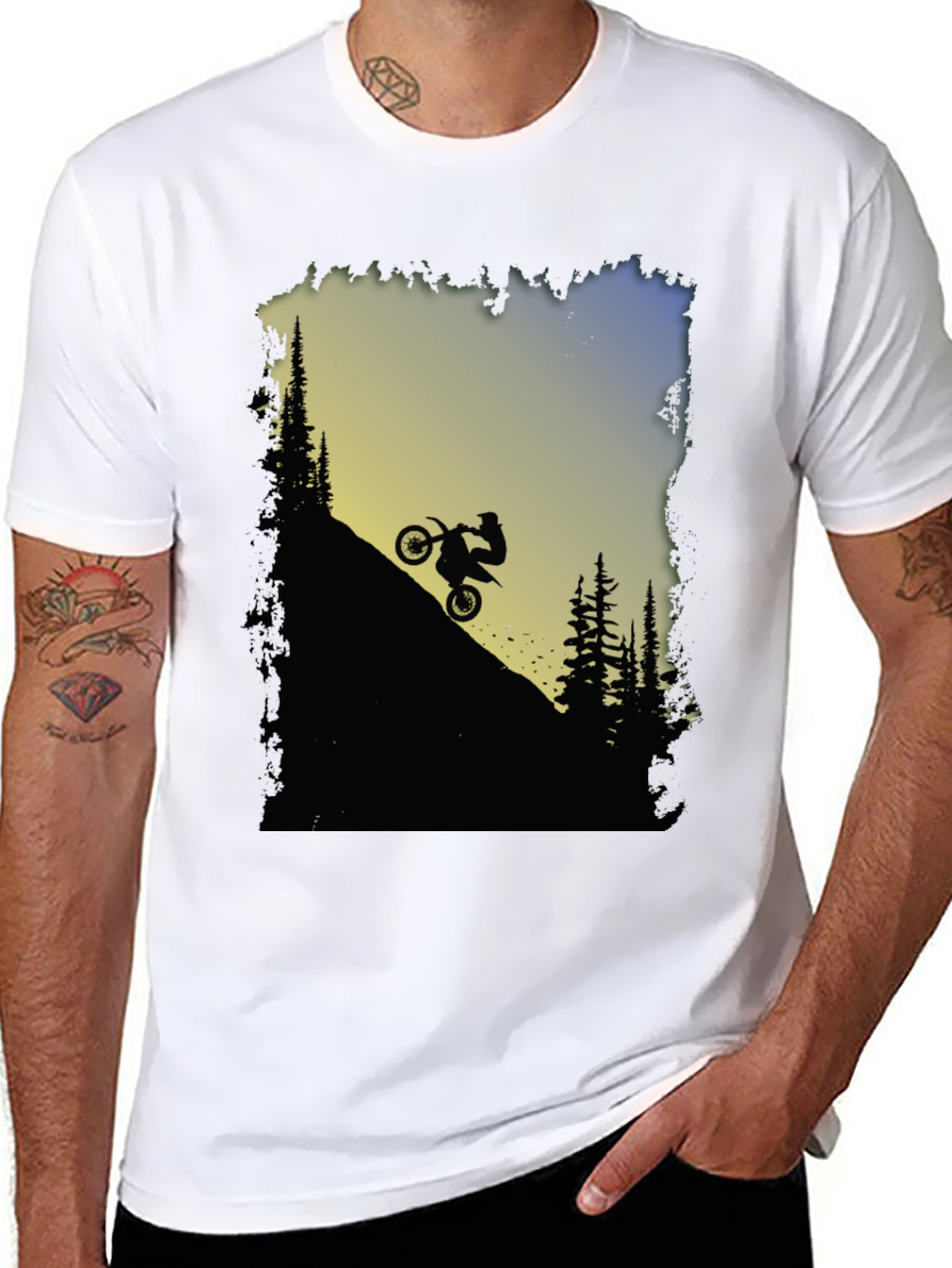 Motocross Silhouette Graphic T-Shirt