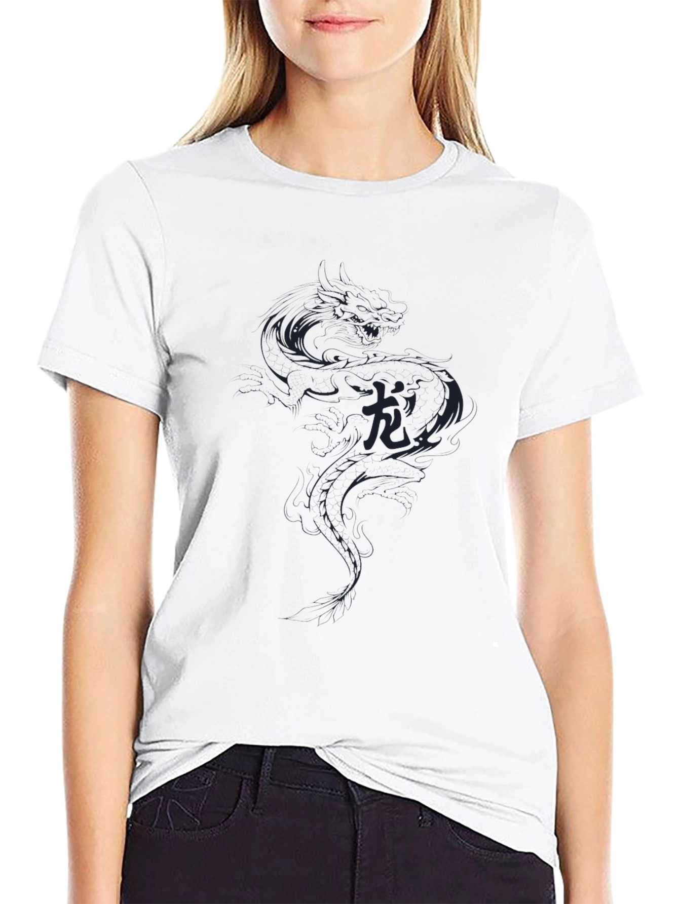 Dragon Graphic Black Tee - Stylish Casual Wear