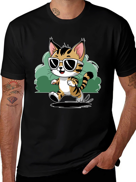 Cool Cat Tee - Stylish Cartoon Graphic T-Shirt