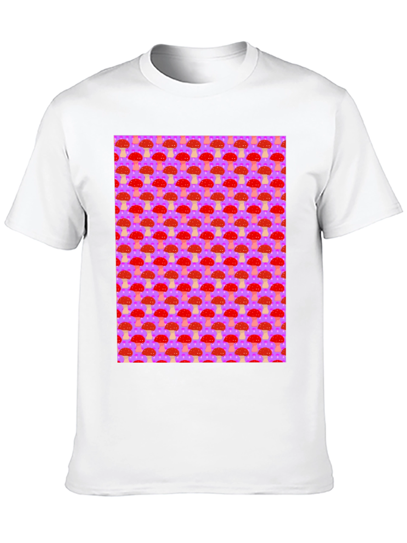 Mushroom Pattern Graphic Tee - Black