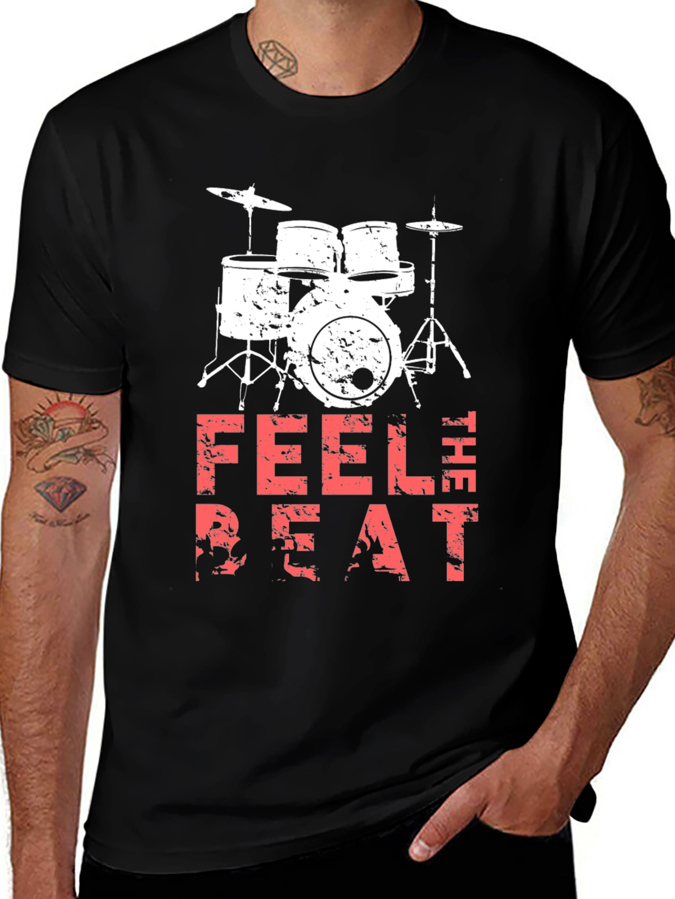 Feel the Beat Drum Kit Black T-Shirt