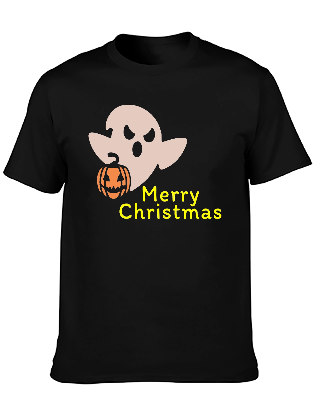 Funny Halloween Ghost Merry Christmas Graphic T-Shirt