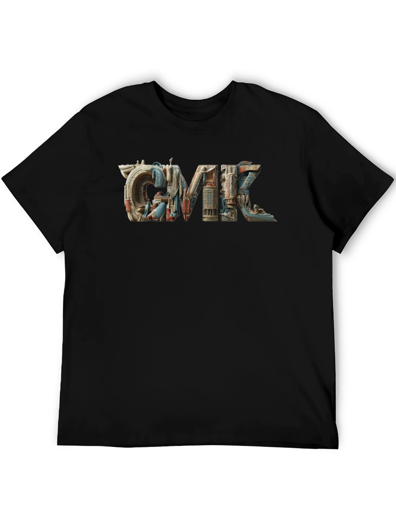 Architectural CMK Graphic T-Shirt - Black Cotton Blend