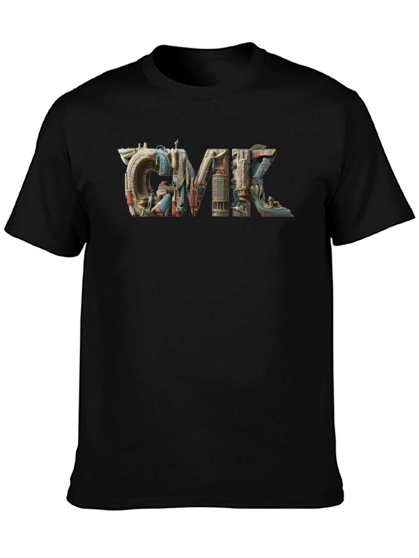 Architectural CMK Graphic T-Shirt - Black Cotton Blend