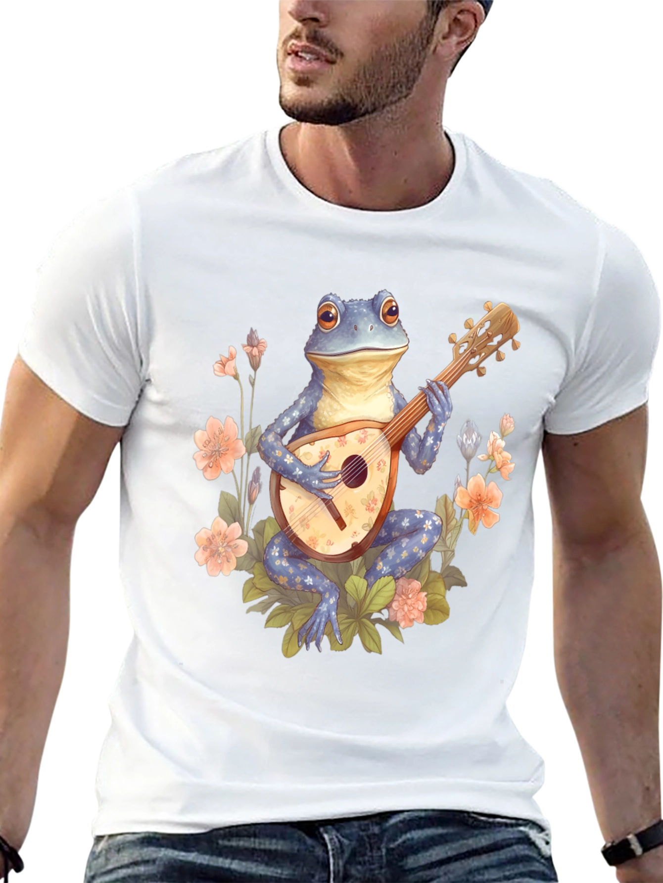 Frog Musician Graphic Tee - Black