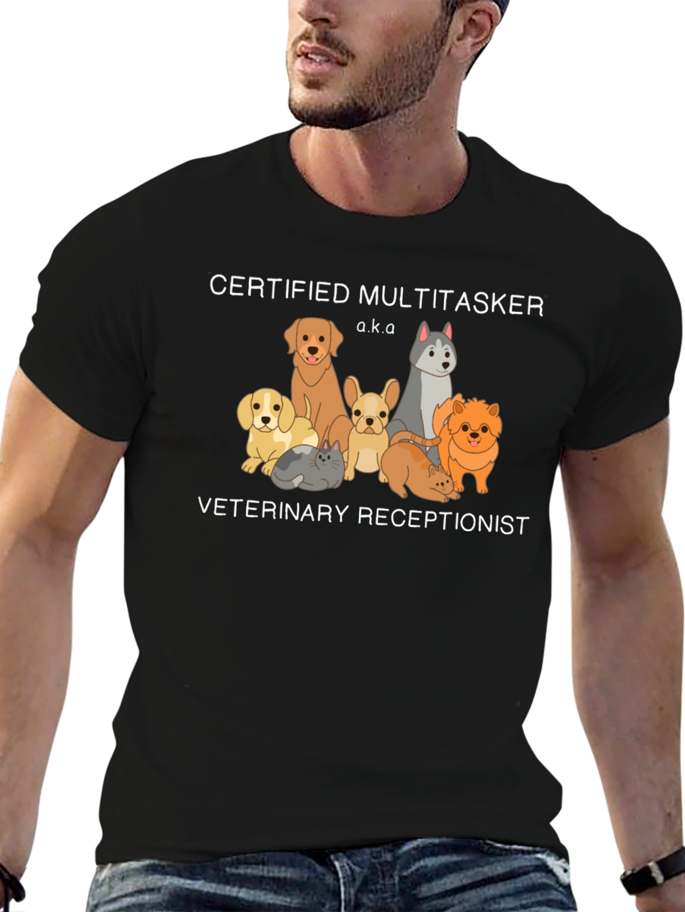 Certified Multitasker Veterinary Receptionist T-Shirt