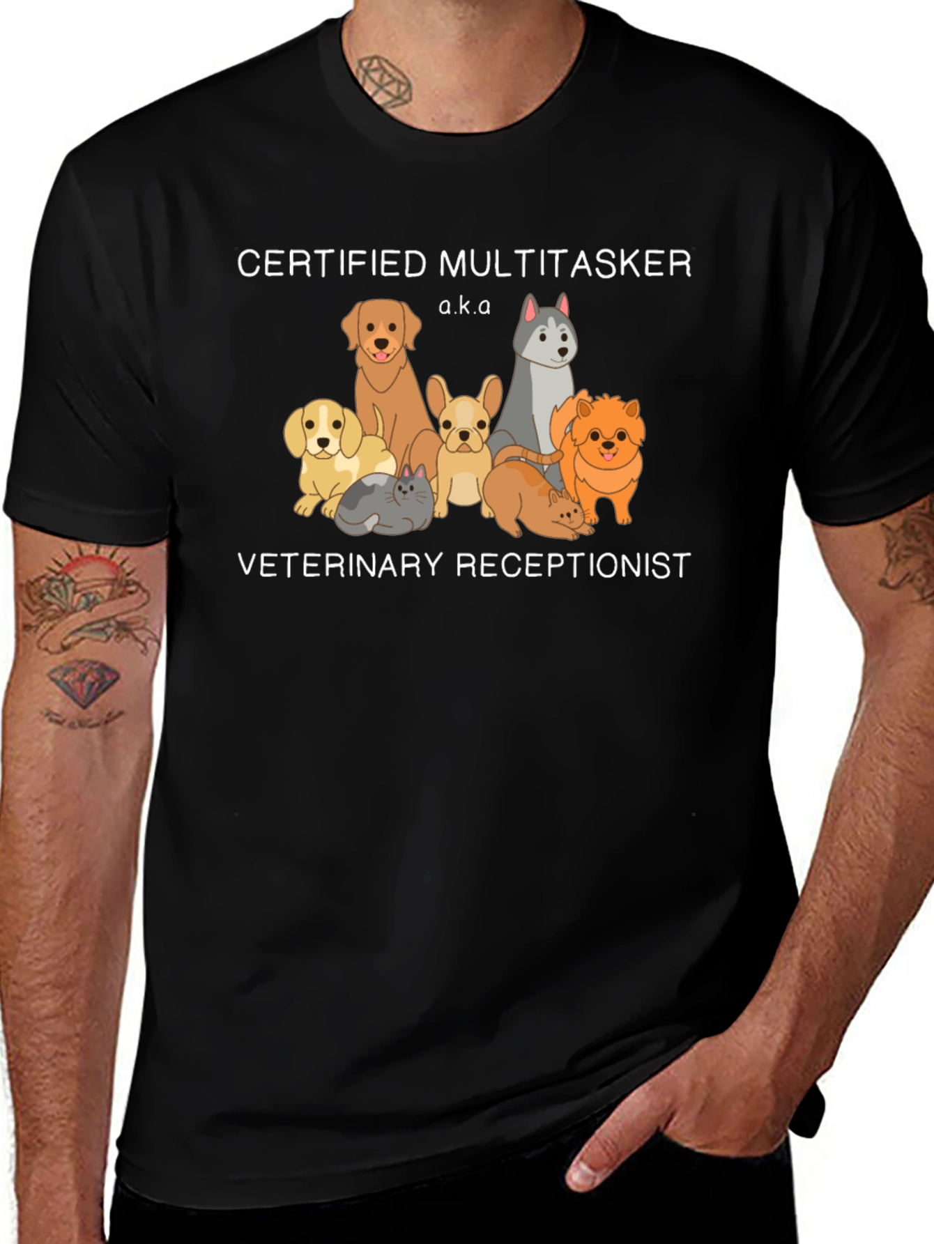 Certified Multitasker Veterinary Receptionist T-Shirt